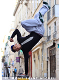 Le Mont Saint Michel on the streets with acrobats