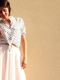 Idée tenue d’été: le tutu rose pale et la chemise polka dot