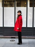 Wide pants & red coat