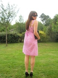 Night Outfit with my   Pink Vichy dress  ou l'amour du Vichy rose