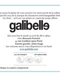 Invitation spéciale Parisiennes, vente privée Galibelle