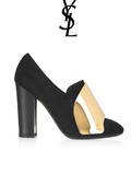 Chaussures dorées Yves Saint Laurent sur Net a Porter