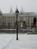 Les hauteurs de Prague sous la neige