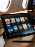 Accessoires assortis en cabine : tablette tactile pour recommandations instant