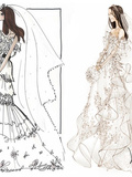 Découvrez les croquis des plus grands couturiers pour la robe de mariée de Kate Middleton