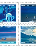 Philatélie, carnet de timbres le bleu dans l'art