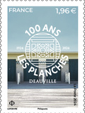 Philatélie : Timbre centenaire des planches de Deauville