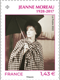 Philatélie, timbre Jeanne Moreau
