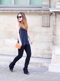Grey & Orange Look – Elodie in Paris