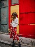Jupe à fleurs & blouse bohème – Elodie in Paris