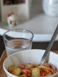 Gnocchis lardons, tomates et basilic
