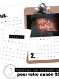 3 modèles de calendriers mensuels pour 2020 - avec photo, épuré ou rond