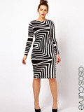 The asos curve Bodycon Dress In Geo Mono Print is back