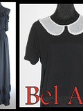 Bel Air : Robe longue Théa et top noir avec col claudine blanc