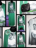 Jupe longue et t-shirt Frida Kahlo zara + gilet et ceinture mango