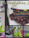 Zara : veste fleurs, sandales néon, top clous dorés et collier ethnique
