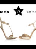 Sandales glitter : Jimmy Choo vs Miu Miu