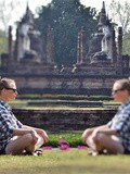Dans les ruines de Sukhothaï, Thaïlande