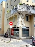 Paris : Cariatides de Philippe Rebuffet, Actéon changé en cerf par Diane chasseresse - Angle de la rue Boulay et du passage du Petit-Cerf - XVIIème