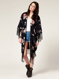 I love this floral fringed kimono from american gold