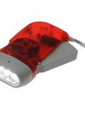 Chromo Inc No Battery Needed Translucent Green Energy 3 led Pure Whitelight Hand-Powered Emergency Flashlight - Red